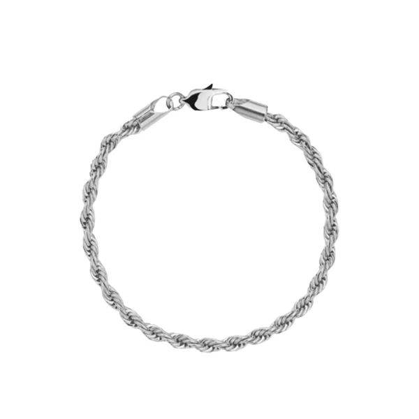 Rope Bracelet - 3mm Silver