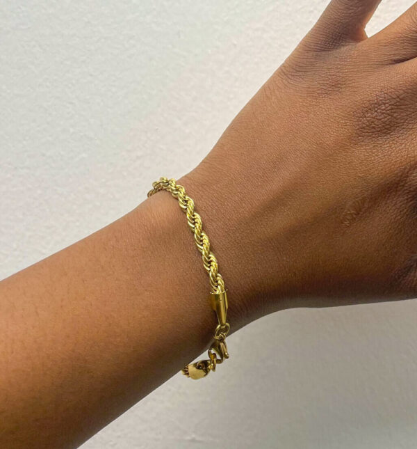 Rope Bracelet - 5mm Gold - Image 3